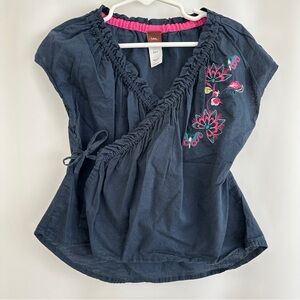 Girl’s Tea Collection Blue Wrap Top Size 4